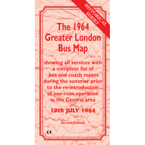 The 1964 Greater London Bus Map SECOND EDITION - Printed Version